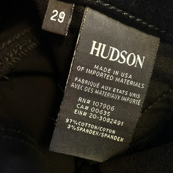 Hudson Nix Black Velvet Lace Up Legs High Rise Jeans Size 29 NWT - Picture 7 of 7